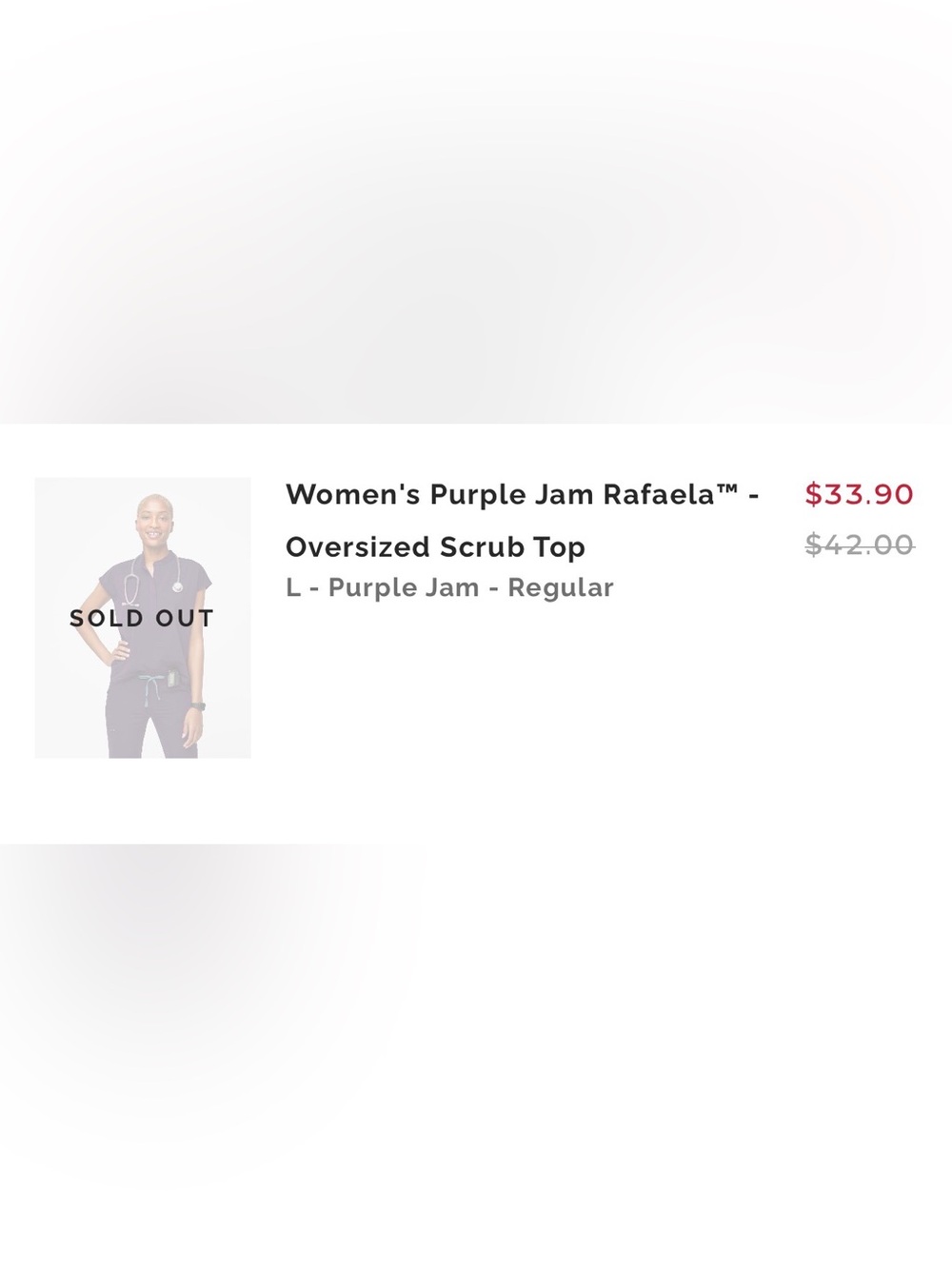 FIGS W Purple Jam Rafaela Oversized Scrub Top L - Purple Jam
